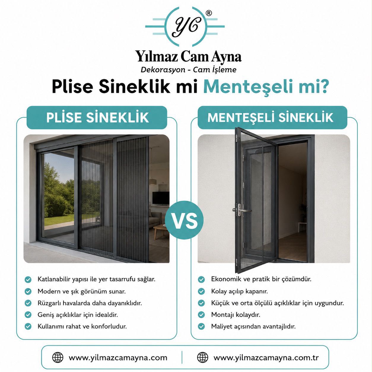 Plise Sineklik mi, Menteşeli mi? Pencereleriniz İçin En Doğru Seçim Hangisi?